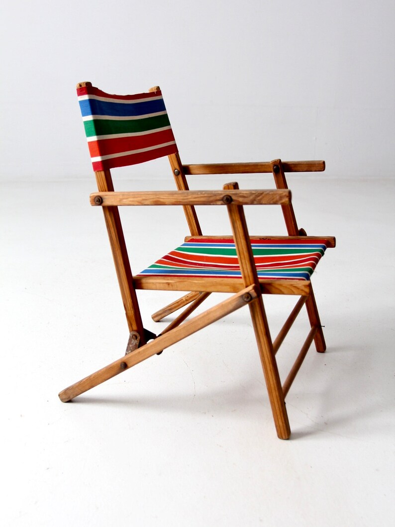 Chaise pliante rayée pour enfant vintage  Etsy