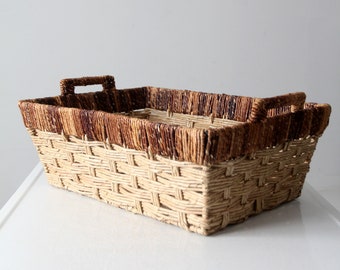 vintage storage basket with handles