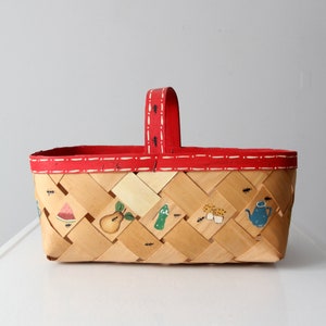 vintage hand-painted &quot;Picnic&quot; basket
