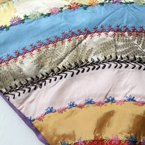 antique rainbow crazy quilt throw pillow image 7