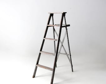 vintage wooden painter's ladder