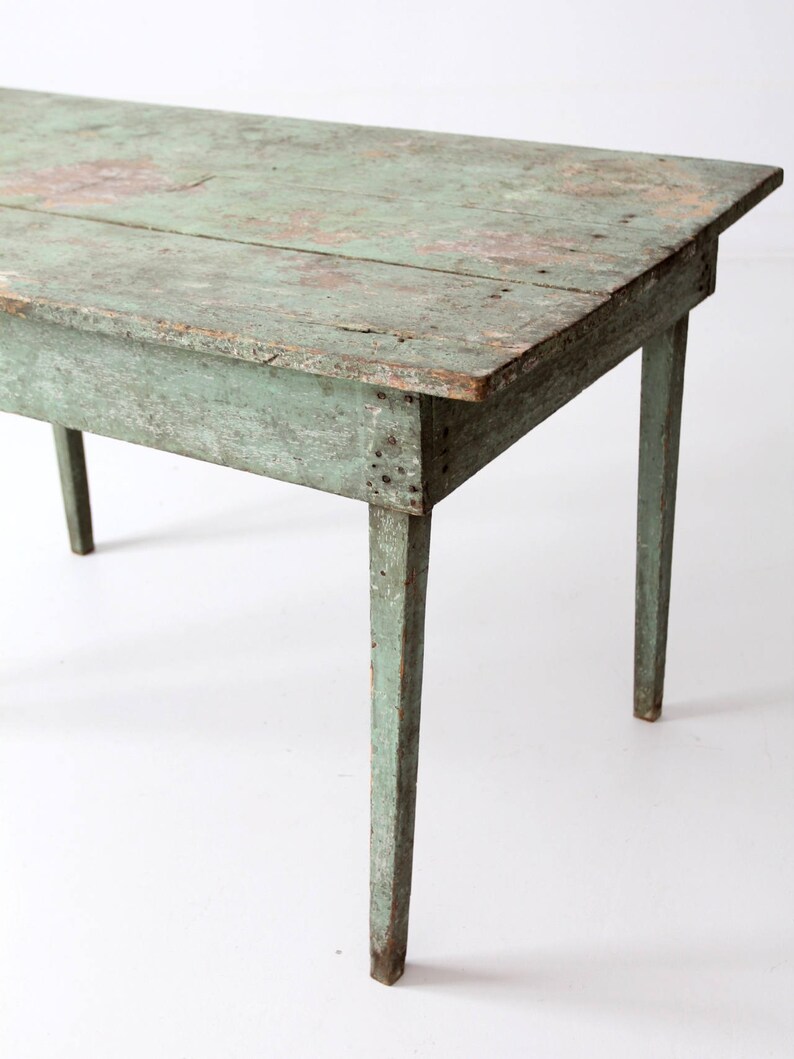 RESERVE primitive kitchen table antique painted country Etsy