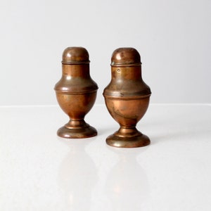 vintage copper salt and pepper shakers image 2