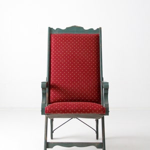 Victorian lawn chair, 1800s recliner chair, antique chair image 5