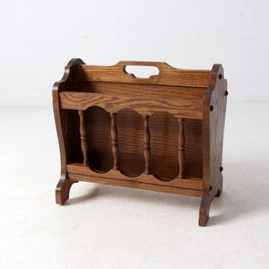 vintage wooden magazine rack