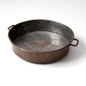 antique hammered copper pan
