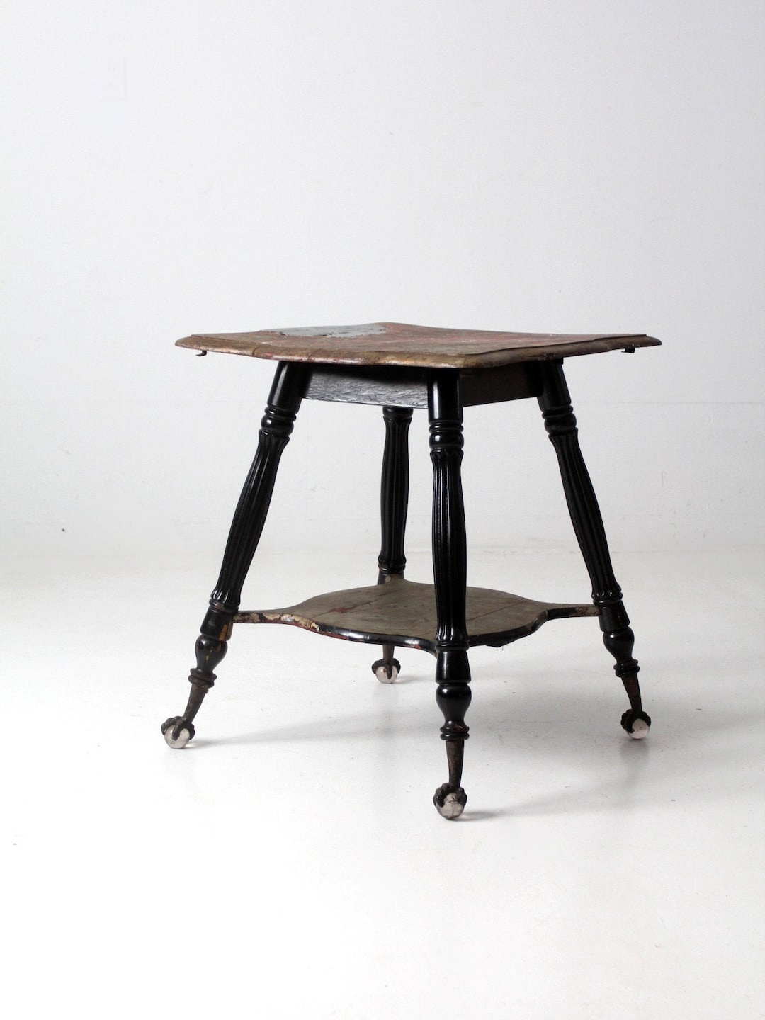 Lot De 4 Tables D'appoint Pliantes Vintage - Bois Noir, Intérieur, Rectangulaires