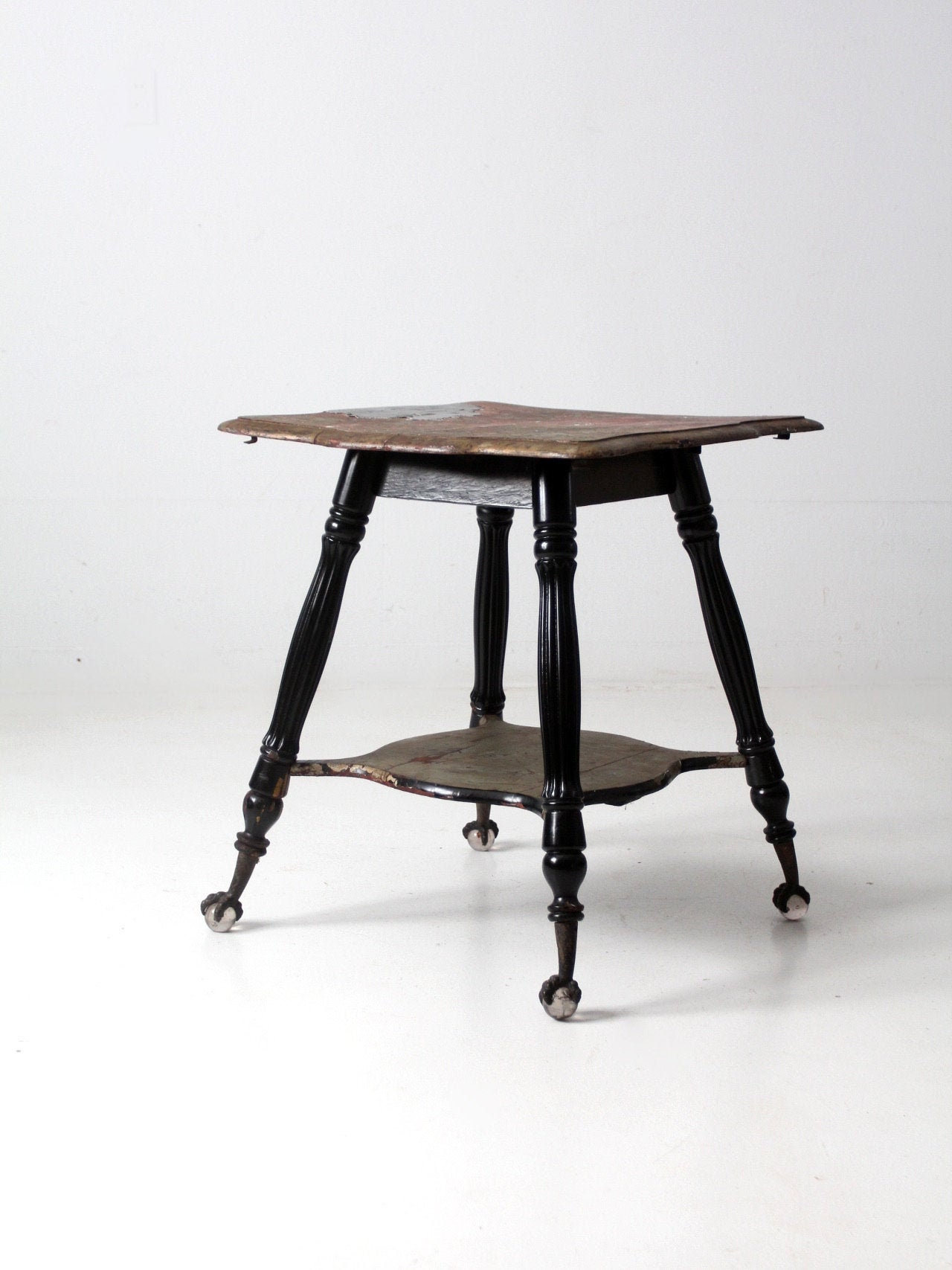 Antique table with claw cheap feet and glass balls