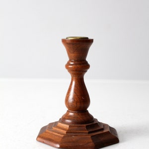 vintage wood candlestick holder image 6