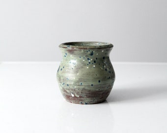 vintage speckled studio pottery vase