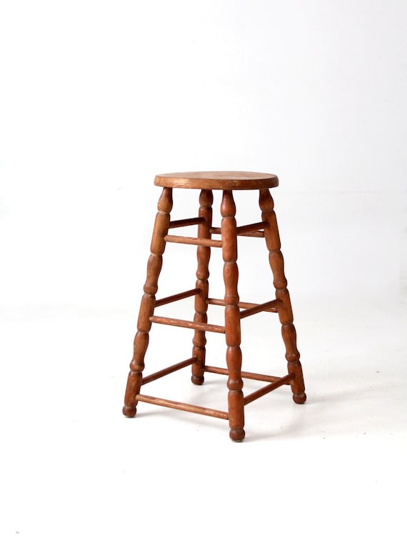 Antique Primitive Wooden Stool - Etsy