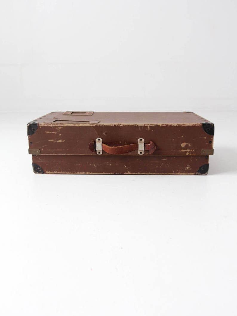 vintage laundry mailing box, brown shipping box, storage case image 7