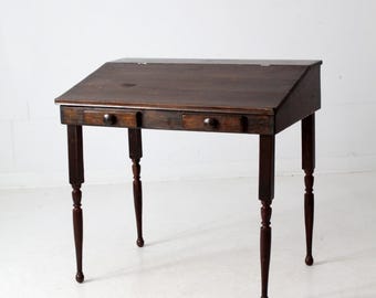 vintage slant top wood desk
