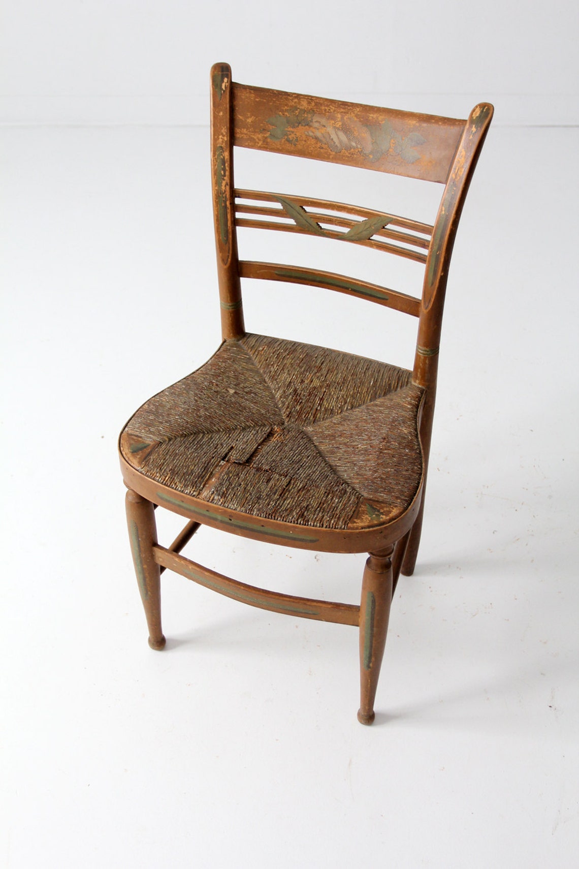 Antique Rush Seat Chair 1800s Decorative Chair Etsy