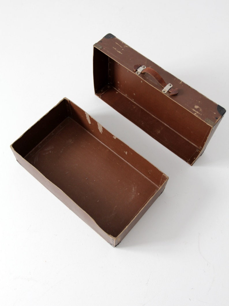 vintage laundry mailing box, brown shipping box, storage case image 5