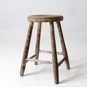 Antique Farmhouse Wooden Stool - Etsy