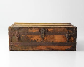 antique trunk, wooden gaucho trunk storage