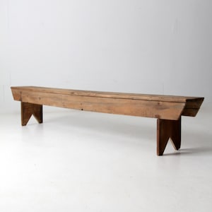 antique primitive wood bench 7ft