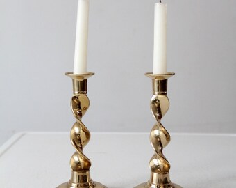 ヴィンテージ真鍮製キャンドルホルダー（ペア） - Etsy 日本