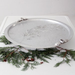 vintage Trade Continental hammered aluminum lazy susan serving tray