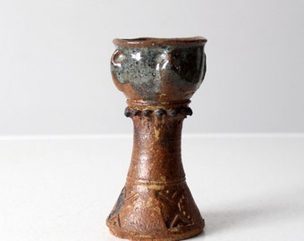 vintage studio pottery chalice vase