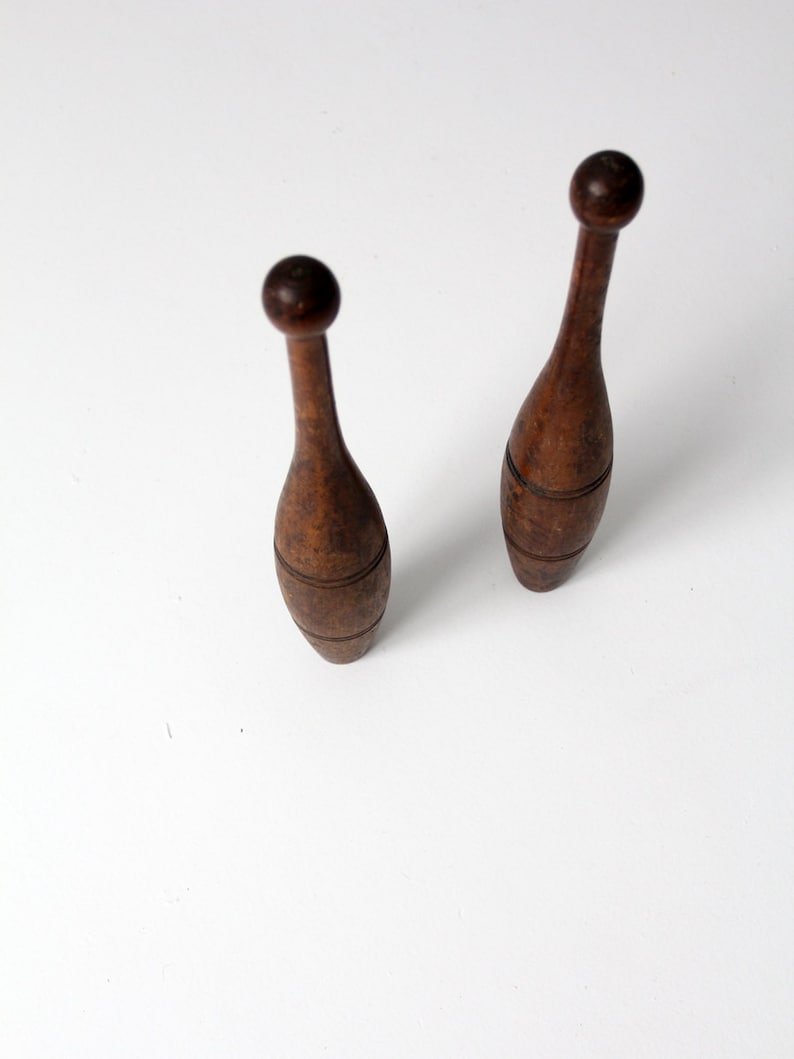 antique juggling clubs / Indian juggling pins / wood meels image 4