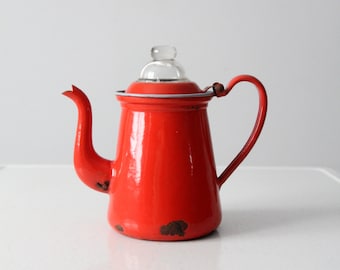 vintage Lampart enamel tea kettle or coffee pot