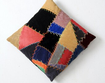 アンティーククレイジーキルトクッション - Etsy 日本