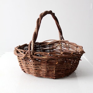 vintage wicker handle basket