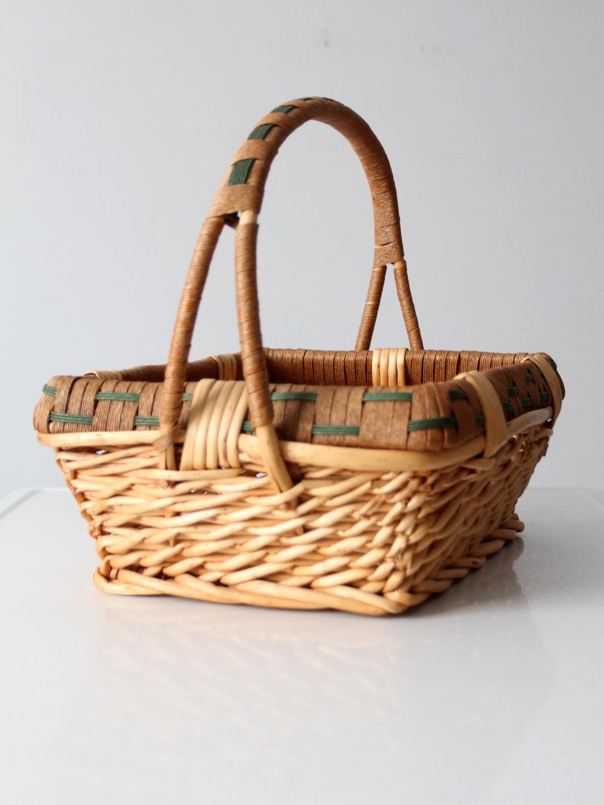 Vintage Wicker Basket - Etsy