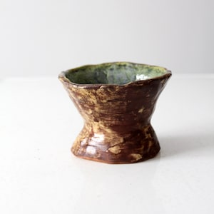 vintage studio pottery pedestal bowl