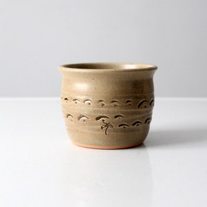 vintage palm tree studio pottery cachepot image 4