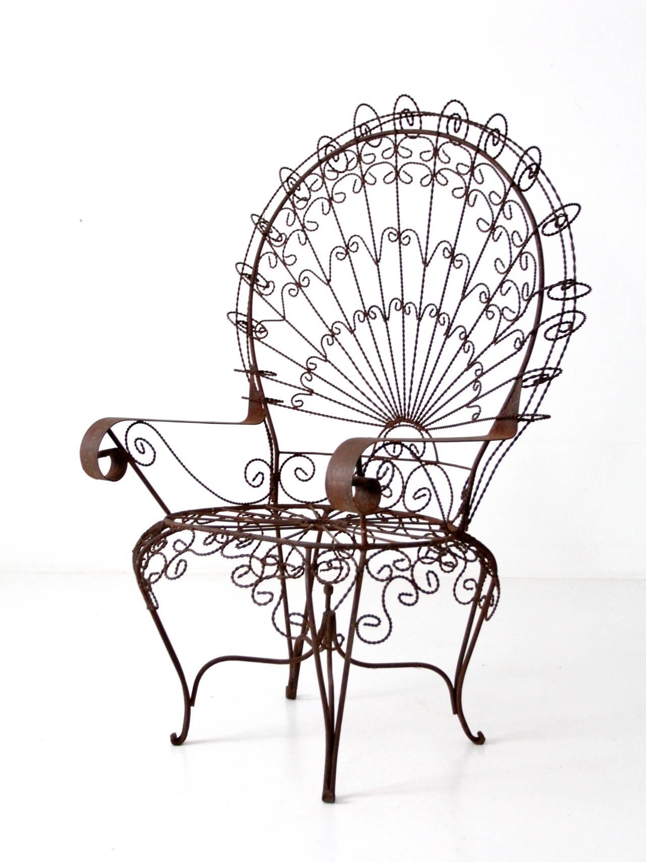 Vintage Wrought Iron Peacock Chair Etsy UK