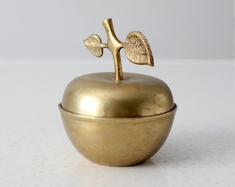 mid-century brass apple jar