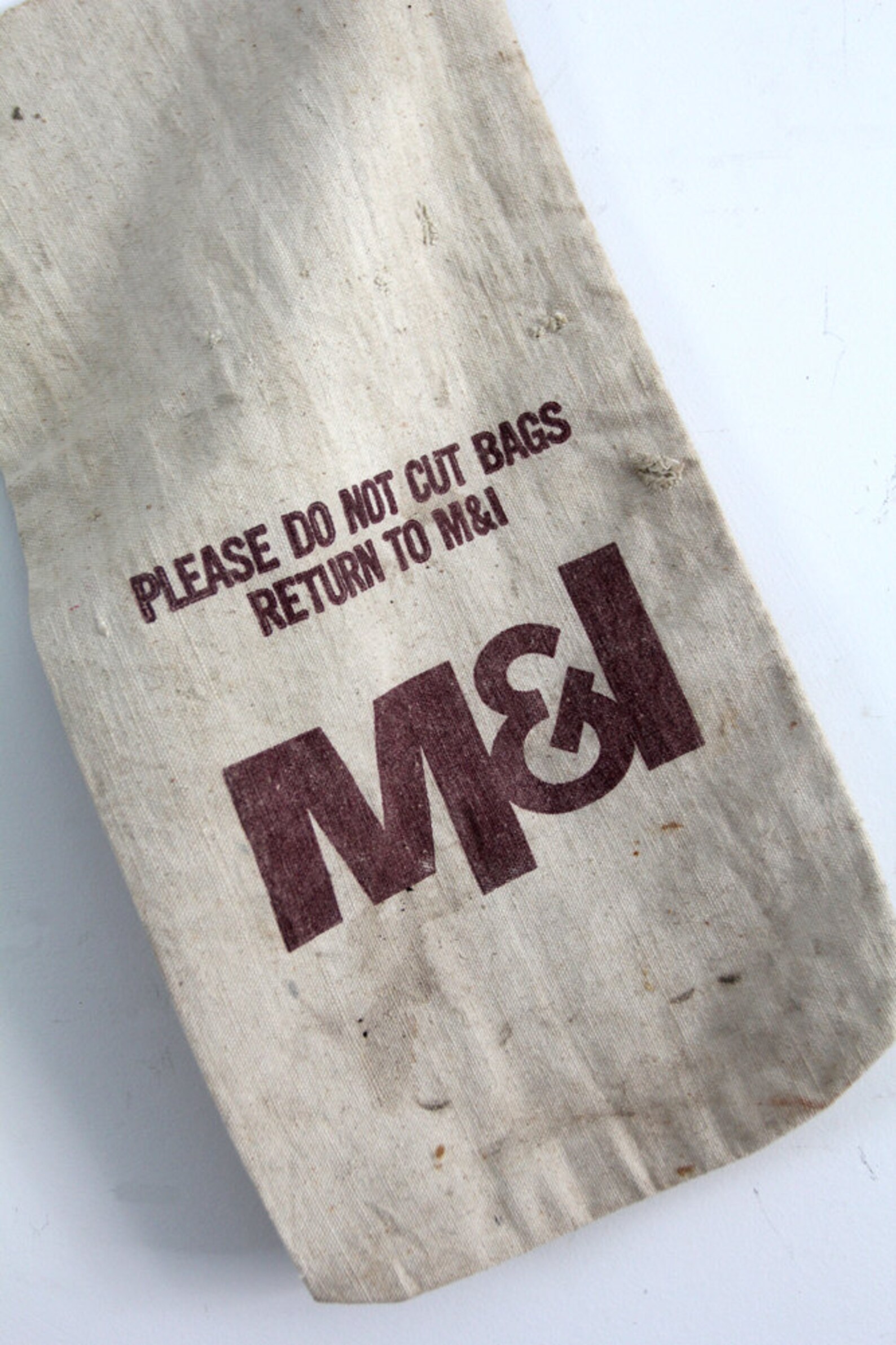 Vintage bank bag canvas money bag graphics textile Etsy