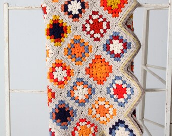 Vintage Crotchet Granny Square Afghan Quilt - Etsy