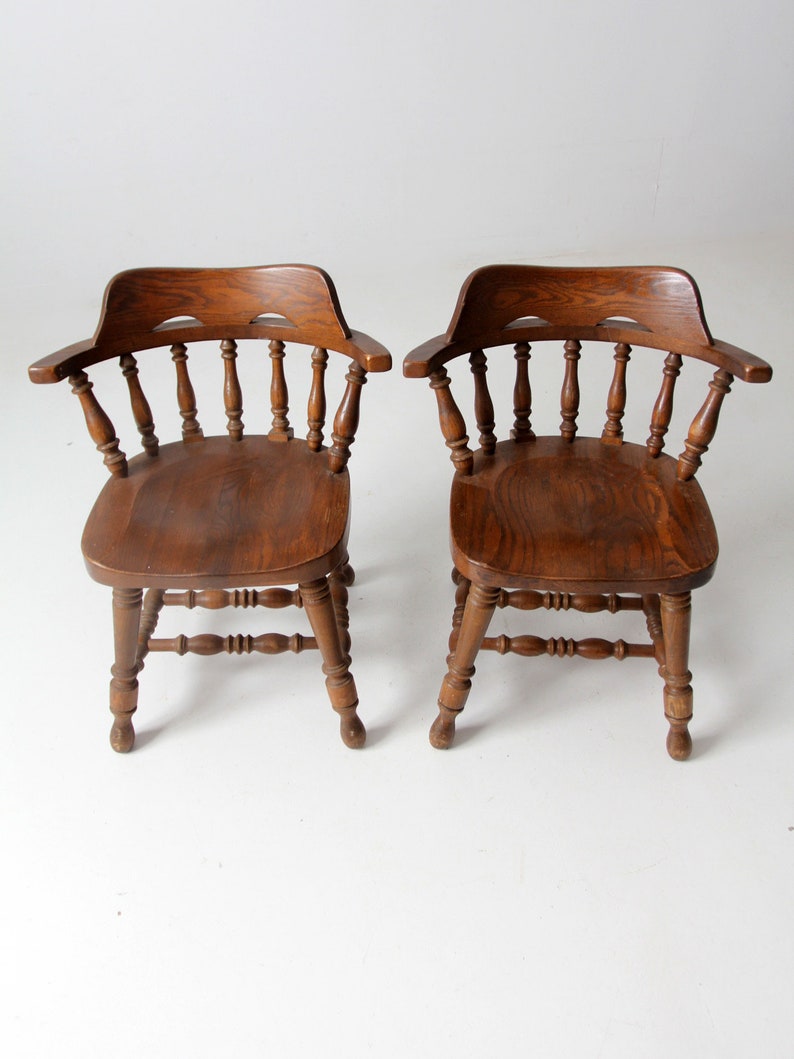 Vintage Richardson Brothers Company Oak Dining Chairs Pair | Etsy