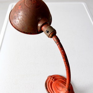 vintage red gooseneck desk lamp image 6