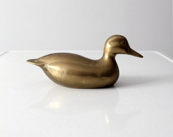 mid-century brass duck