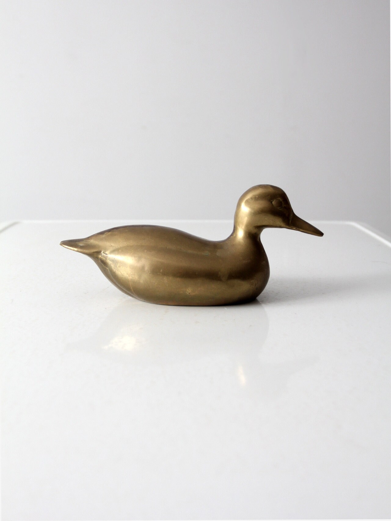 mid-century brass duck
