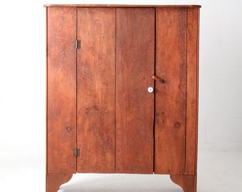antique American primitive farmhouse cabinet