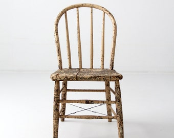 antique primitive spindle back chair, rustic farmhouse chair