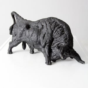 vintage cast iron bull sculpture