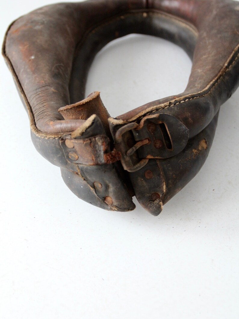 Antique Horse Collar Leather Equestrian Tack Yoke Harness Etsy