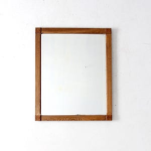 vintage oak beveled mirror