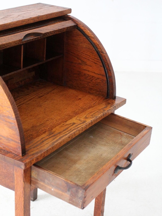 Antique Child's Roll-top Secretary Desk - Etsy