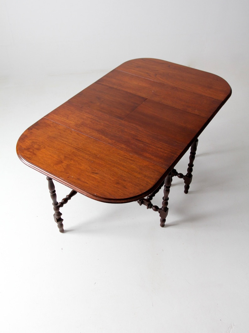 Vintage Drop Leaf Table With Jefferson Woodworking Slide Etsy
