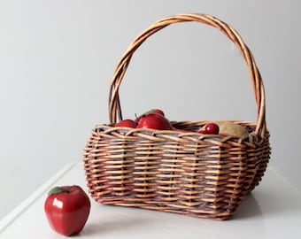 vintage wicker harvest basket