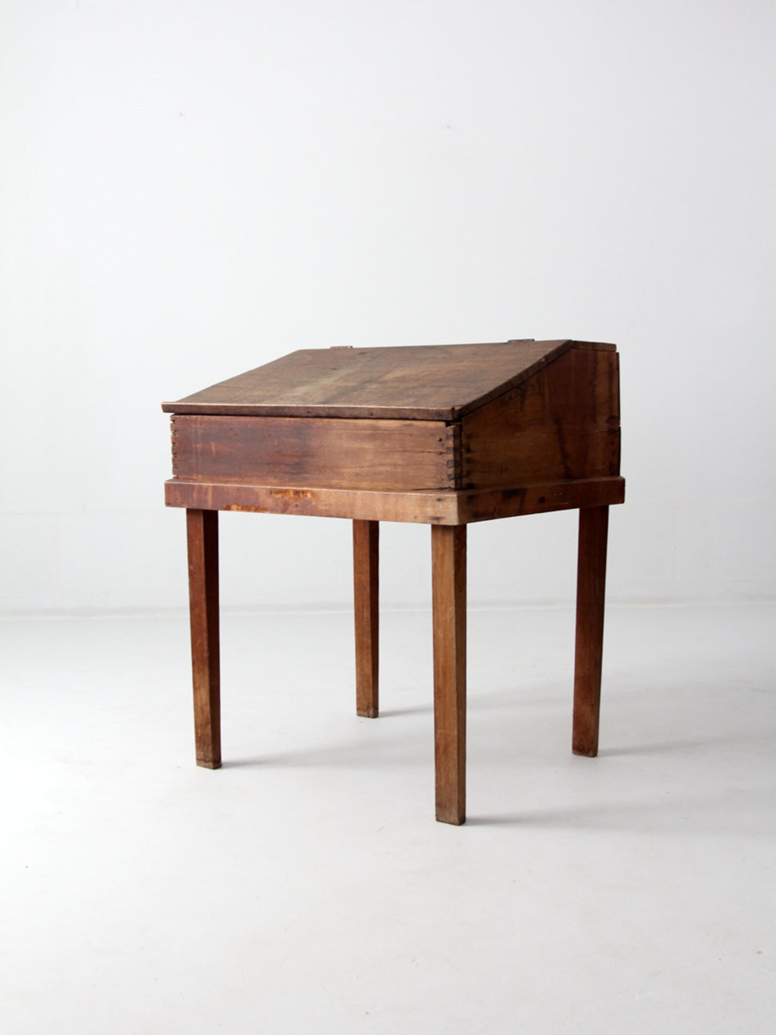 Antique slant top desk wood clerk or writing desk Etsy