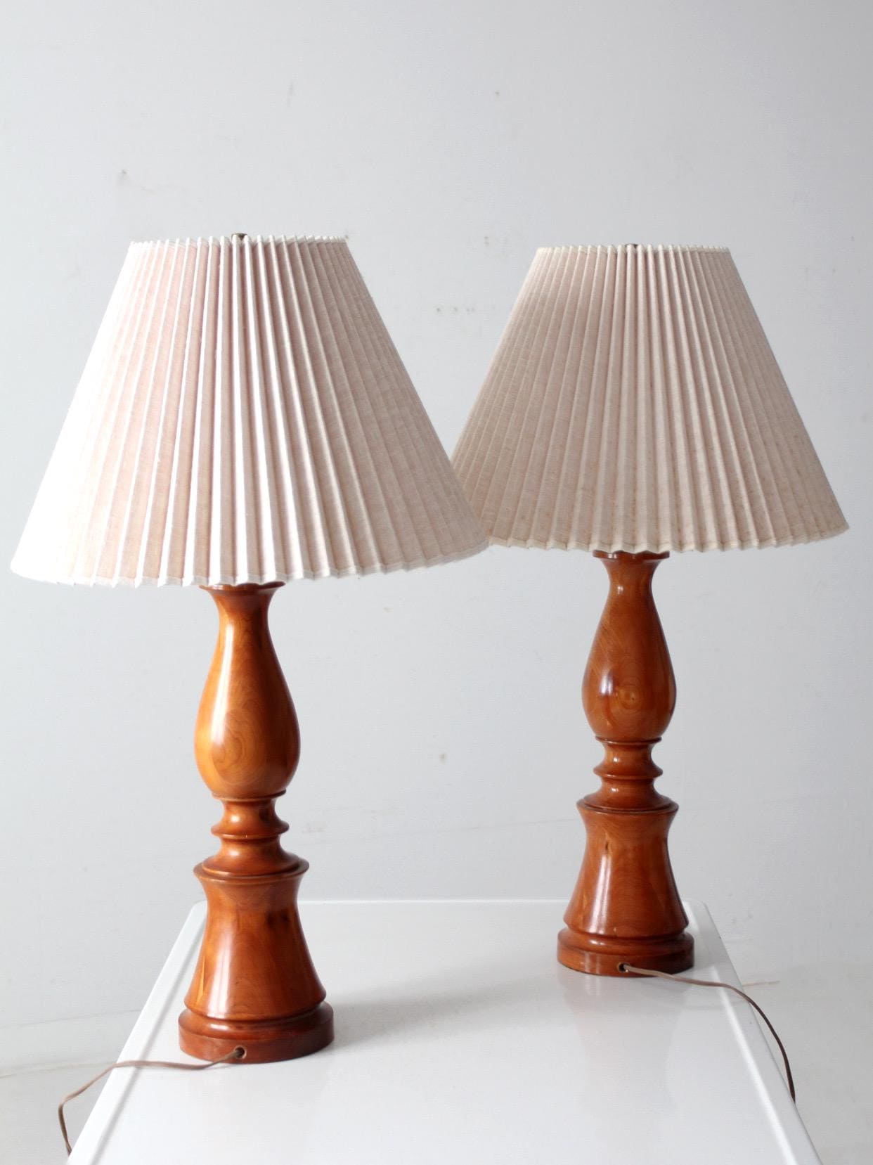 照明　アンティーク　ビンテージ　テーブルランプ　ペア ヴィンテージの木製テーブルランプのペア - Etsy 日本